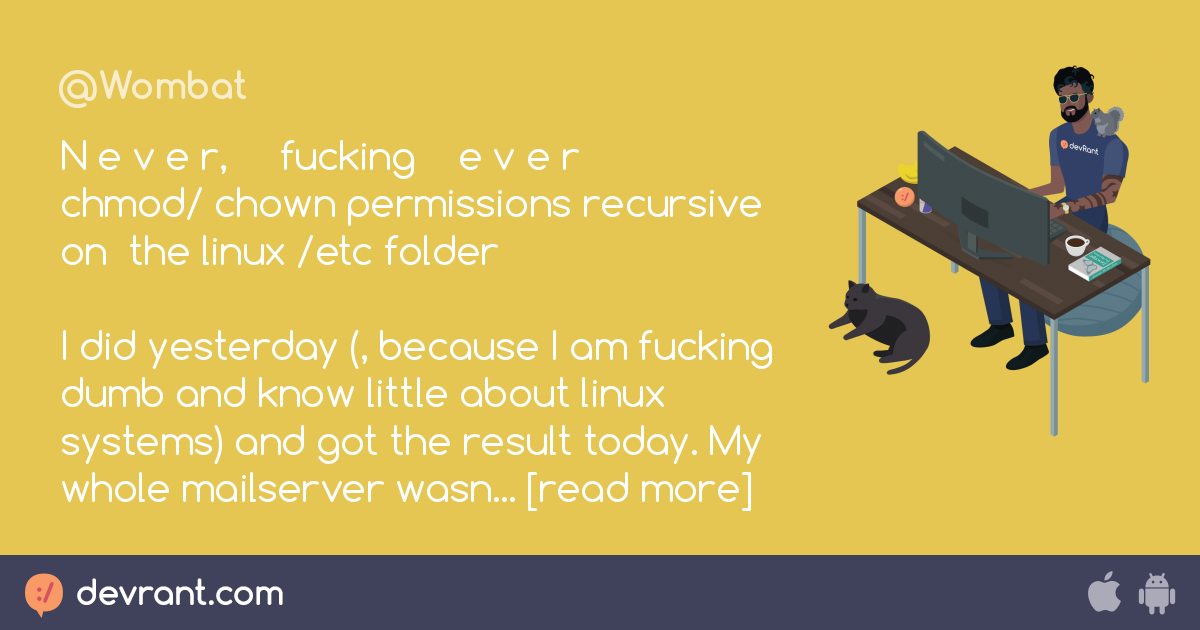 Opendkim N E V E R Fucking E V E R Chmod Chown Permissions Recursive On The Linux Etc Folder I Did Yesterday Devrant